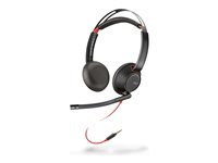 Poly Blackwire 5220 - Headset - på örat - kabelansluten - 3,5 mm kontakt - svart - Certifierad för Skype for Buisness, Optimerad för UC, Avaya-certifierad, Cisco Jabber-certifierad 85Q68AA