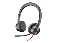 Poly Blackwire 8225 - Blackwire 8200 series - headset - på örat - kabelansluten - aktiv brusradering - USB-C - svart - Certifierad för Microsoft-teams, UC-certifierad 8X225AA