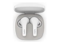Belkin SoundForm Flow - True wireless-hörlurar med mikrofon - inuti örat - Bluetooth - aktiv brusradering - vit AUC006BTWH