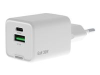 Insmat - Strömadapter - 30 Watt - 3 A - PD 3.0, QC 3.0 - 2 utdatakontakter (USB, 24 pin USB-C) 530-9300