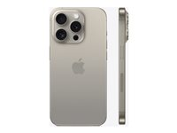 Apple iPhone 15 Pro - 5G smartphone - dual-SIM / Internal Memory 256 GB - OLED-skärm - 6.1" - 2556 x 1179 pixlar (120 Hz) - 3 st. bakre kameror 48 MP, 12 MP, 12 MP - front camera 12 MP - naturligt titan MTV53QN/A