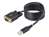 StarTech.com 6.6ft (2m) USB to Serial Adapter Cable, COM Retention, RS232 - USB / seriell kabel - USB (hane) till DB-9 (hane) skruvbar - 2 m - formpressad, robust - svart 1P6FFC-USB-SERIAL