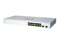 Cisco Business 220 Series CBS220-16P-2G - Switch - smart - 16 x 10/100/1000 (PoE+) + 2 x gigabit SFP (upplänk) - rackmonterbar - PoE+ (130 W) - återanvänd CBS220-16P-2GEU-RF