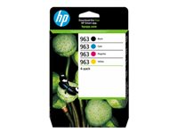HP 963 - 4-pack - svart, gul, cyan, magenta - original - Officejet - bläckpatron - för Officejet Pro 9010, 9012, 9013, 9014, 9015, 9016, 9018, 9019, 9020, 9022, 9023, 9025 6ZC70AE#LS3
