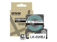 Epson LabelWorks LK-6WBJ - Svart på matt vit - Rulle ( 2,4 cm x 8 m) 1 kassett(er) hängande låda - bandpatron - för LabelWorks LW-C610 C53S672064