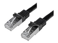 StarTech.com 3m CAT6 Ethernet Cable, 10 Gigabit Shielded Snagless RJ45 100W PoE Patch Cord, CAT 6 10GbE SFTP Network Cable w/Strain Relief, Black, Wiring is UL Certified/TIA - Category 6 - 26AWG (N6SPAT3MBK) - Patch-kabel - RJ-45 (hane) till RJ-45 (hane) - 3 m - SFTP - CAT 6 - formpressad, hakfri - svart N6SPAT3MBK