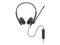 Dell Wired Headset WH125 - Headset - på örat - kabelansluten - USB-A - svart WH125-DWW