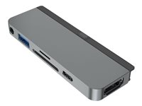 HyperDrive 6-in-1 USB-C Hub - Dockningsstation - USB-C - HDMI - för Apple 10.9-inch iPad Air; 11-inch iPad Pro; 12.9-inch iPad Pro; iPad mini (6:e generation) HD319B-GRY