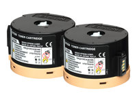 Epson 0710 - 2-pack - hög kapacitet - svart - original - tonerkassett - för WorkForce AL-M200DN, AL-M200DN Double pack bundle ETD, AL-M200DW, AL-MX200DNF, AL-MX200DWF C13S050710