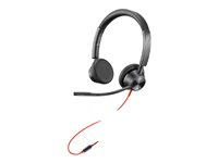 Poly Blackwire 3325 - Blackwire 3300 series - headset - på örat - kabelansluten - 3,5 mm kontakt - svart 85R08AA