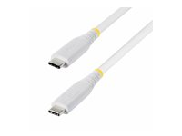 StarTech - USB-kabel - USB-C (hane) till USB-C (hane) - USB4 / Thunderbolt / DisplayPort 2.1 - 5 A - 1 m - passiv, upp till 40 Gbps dataöverföringshastighet, USB-strömförsörjning (240W), 8K60Hz stöd, 4K240Hz stöd, Stöd för Power Delivery 3,1, utökat effektområde (EPR), VESA DP40-certifierad, USB-IF-certifierad - vit CC1M40GUSB4TPW