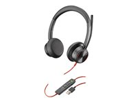 Poly Blackwire 8225 - Headset - på örat - kabelansluten - aktiv brusradering - USB-A - svart - Zoomcertifierad 772K2AA