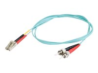 C2G LC-ST 10Gb 50/125 OM3 Duplex Multimode PVC Fiber Optic Cable (LSZH) - Nätverkskabel - ST-läge (multi-mode) (hane) till LC multiläge (hane) - 2 m - fiberoptisk - duplex - 50/125 mikron - OM3 - halogenfri - havsblå 85541