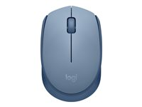 Logitech M171 - Mus - höger- och vänsterhänta - optisk - 3 knappar - trådlös - 2.4 GHz - trådlös USB-mottagare - blå/grå 910-006866