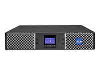 Eaton 9PX 2200i RT2U - UPS (rackmonterbar/extern) - AC 200/208/220/230/240 V - 2200 Watt - 2200 VA - 1-fas - RS-232, USB - utgångskontakter: 10 - PFC - 2U - 19" - svart/silver 9PX2200IRT2U-L