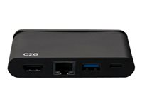 C2G USB C Dock with HDMI, USB, Ethernet, USB C & Power Delivery up to 100W - Dockningsstation - USB-C / Thunderbolt 3 - HDMI - GigE C2G54455