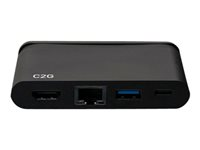 C2G USB C Dock with HDMI, USB, Ethernet, USB C & Power Delivery up to 100W - Dockningsstation - USB-C / Thunderbolt 3 - HDMI - 1GbE C2G54455