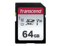 Transcend 300S - Flash-minneskort - 64 GB - Video Class V10 / UHS-I U1 / Class10 - SDXC UHS-I TS64GSDC300S