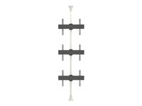 Multibrackets M Floor to Ceiling Mount Pro MBFC3U - Monteringssats (golv till takmontering) - för 3 LCD-bildskärmar - aluminium, stål - vit - skärmstorlek: 40"-65" 7350073735747