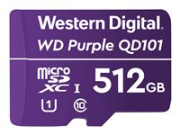 WD Purple SC QD101 WDD512G1P0C - Flash-minneskort - 512 GB - UHS-I U1 / Class10 - mikroSDXC UHS-I - lila WDD512G1P0C