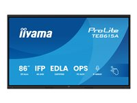iiyama ProLite TE8615A-B2AG - 86" Diagonal klass (85.6" visbar) LED-bakgrundsbelyst LCD-skärm - interaktiv digital skyltning - med beröringsskärm (multi touch) / 8-mikrofonarray / valbar slot-in PC-funktionalitet - 4K UHD (2160p) 3840 x 2160 - svart ram med matta ytor TE8615A-B2AG