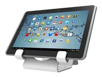 Compulocks Universal Tablet Holder with Coiled Cable Lock - Ställ - för surfplatta - låsbar - höggradig aluminium - vit - skrivbord CL12CUTHWB