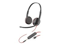 Poly Blackwire C3225 - Blackwire 3200 Series - headset - på örat - kabelansluten - 3,5 mm kontakt, USB-C - svart - Skype-certifierat, Avaya-certifierad, Cisco Jabber-certifierad 80S04A6