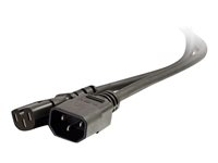 C2G 250 Volt Hot Condition Power Cord Extension - Förlängningskabel för ström - IEC 60320 C15 till IEC 60320 C14 - AC 250 V - 2 m - formpressad - svart 80634