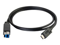 C2G 3m USB 3.1 Gen 1 USB Type C to USB B Cable M/M - USB C Cable Black - USB-kabel - USB Type B (hane) till 24 pin USB-C (hane) - USB 3.1 - 3 m - svart 88867