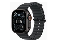 Apple Watch Ultra 3 - 49 mm - svart titan - Ja smart klocka med Ocean-band - fluoroelastomer - svart - handledsstorlek: 130-200 mm - 64 GB - LTE, Wi-Fi 4, UWB, Bluetooth, NFC - 5G - 61.8 g MF0J4KS/A