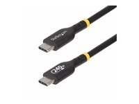 StarTech.com 1m USB C Charging Cable, USB-IF Certified USB-C Cable, 240W - USB-kabel - 24 pin USB-C (hane) till 24 pin USB-C (hane) - USB 2.0 - 48 V - 5 A - 1 m - utökat effektområde (EPR), USB-strömförsörjning (240W), Stöd för Power Delivery 3,1 - svart USB2EPR1M