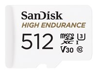 SanDisk High Endurance - Flash-minneskort (microSDXC till SD-adapter inkluderad) - 512 GB - Video Class V30 / UHS-I U3 / Class10 - mikroSDXC UHS-I SDSQQNR-512G-GN6IA