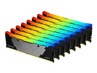 Kingston FURY Renegade RGB - DDR4 - sats - 256 GB: 8 x 32 GB - DIMM 288-pin - 3200 MT/s / PC4-25600 - CL16 - 1.35 V - ej buffrad - icke ECC - svart KF432C16RB2AK8/256