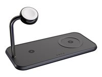 ZENS Dual+Watch Aluminium Wireless Charger - Trådlös laddningsplatta/laddningsstativ - magnetisk + växelströmsadapter - 20 Watt - Apple Fast Charge, FC - svart ZEDC05BM/00