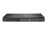 HPE Aruba Networking CX 6200F 24G 4SFP Switch - Switch - max. staplingsavstånd 10 kms - L3 - Administrerad - 24 x 10/100/1000 + 4 x 100/1000 SFP - framsidan och sida till baksidan - rackmonterbar S0M81A#ABB