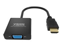 VISION Professional - Videokort - HDMI hane till HD-15 (VGA) hona - 23 cm - svart - stöd för 1080p TC-HDMIVGA/BL
