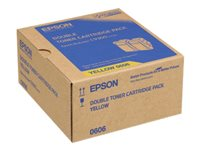 Epson Double Pack - 2-pack - gul - original - tonerkassett - för Epson AL-C9500DN; AcuLaser C9300D2TN, C9300D3TNC, C9300DN, C9300DTN, C9300N, C9300TN C13S050606
